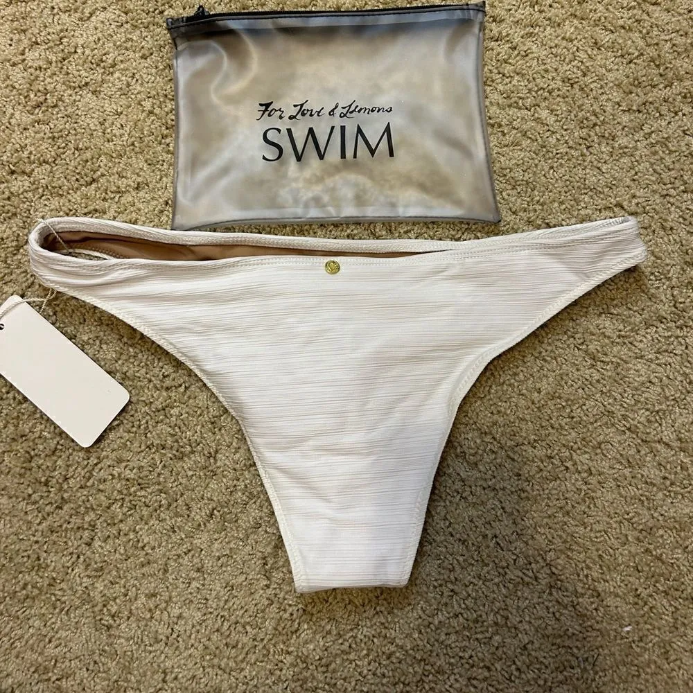 🆕 For‎ Love & Lemons swim cream bikini bottom size L BIN N - Image 3