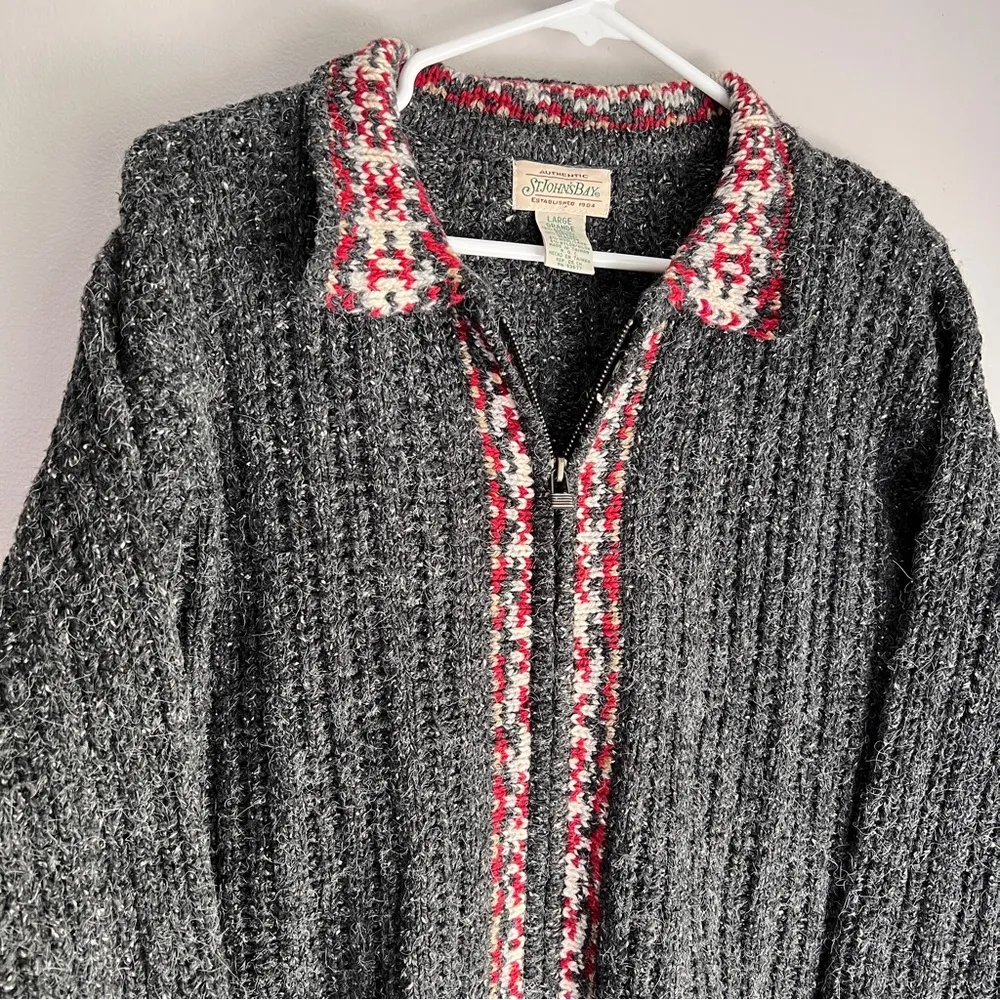 Vintage St. John's Bay Zip Up Sweater - Image 2
