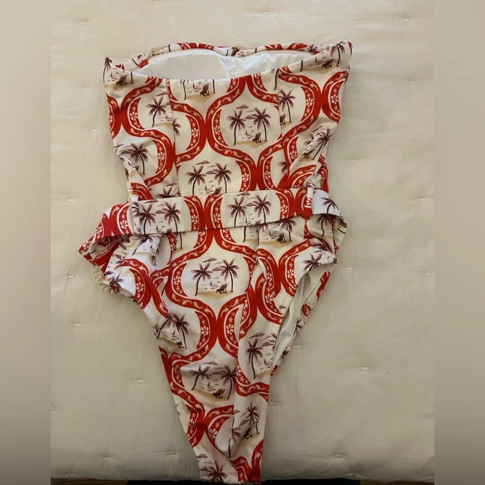 Farm Rio  Summer Beach Strapless One Piece - Image 6