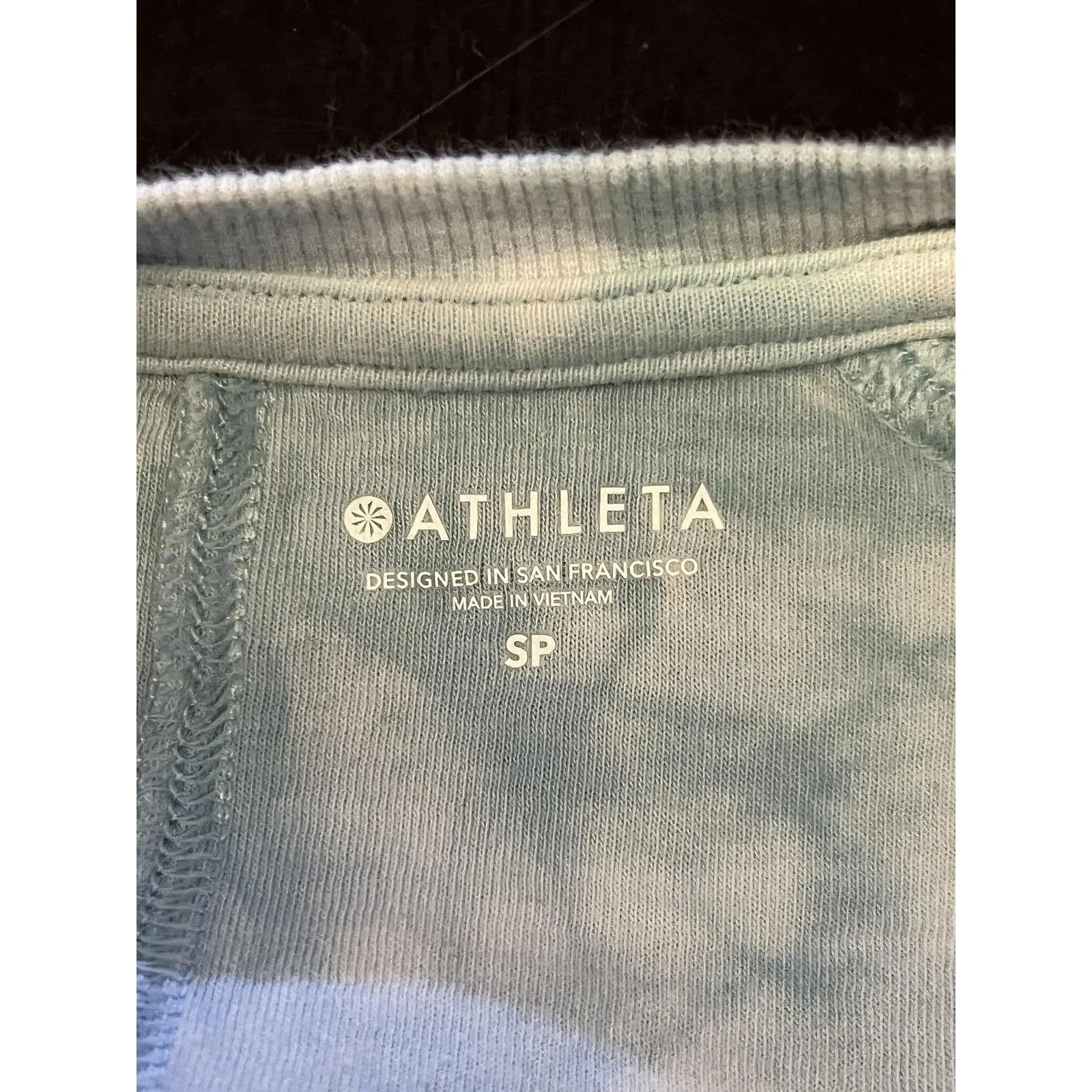 Athleta Sweatshirt Womens Small Petite Blue Tie Dye Crewneck Raglan Pullover - Image 5