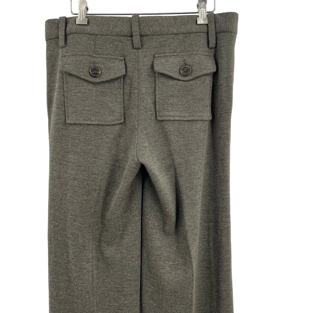 Tory Burch  Trousers Size 8 Grey Wool Blend Straight Leg - Image 4