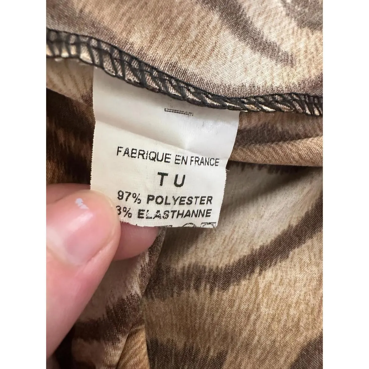 Animal Print Silky Tie Back Tiger V Neck Dress Brown - Image 5