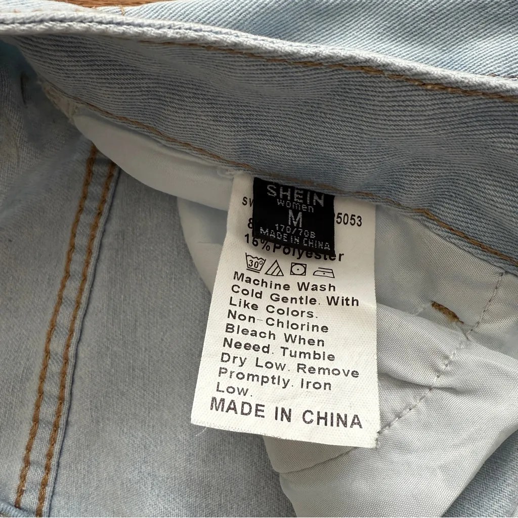 SHEIN Flare & Wide Leg Jeans Light Blue Size Medium - Image 2