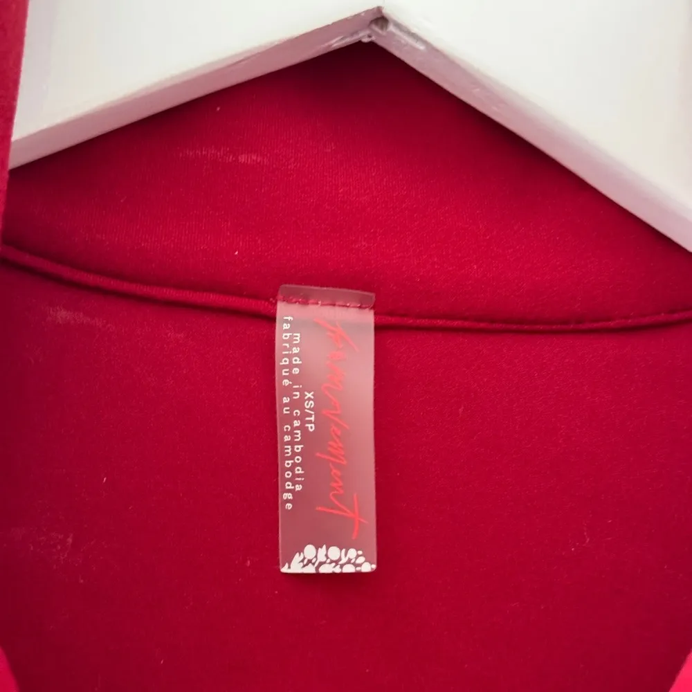 FREE PEOPLE Never Better Structured Zip Up in Red XS - Image 5