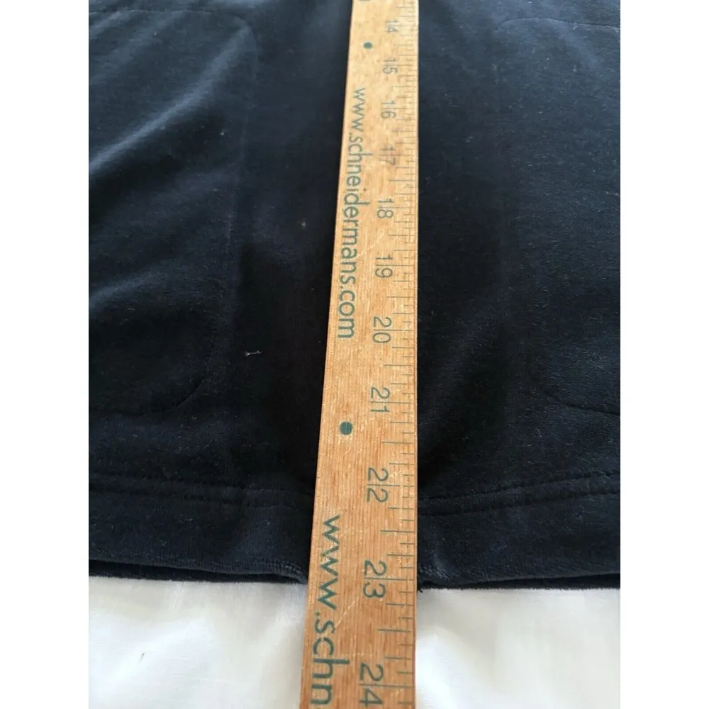 Lauren Ralph Lauren Jacket Womens Large Black Velour Velvet Full Zip Coat - Image 9