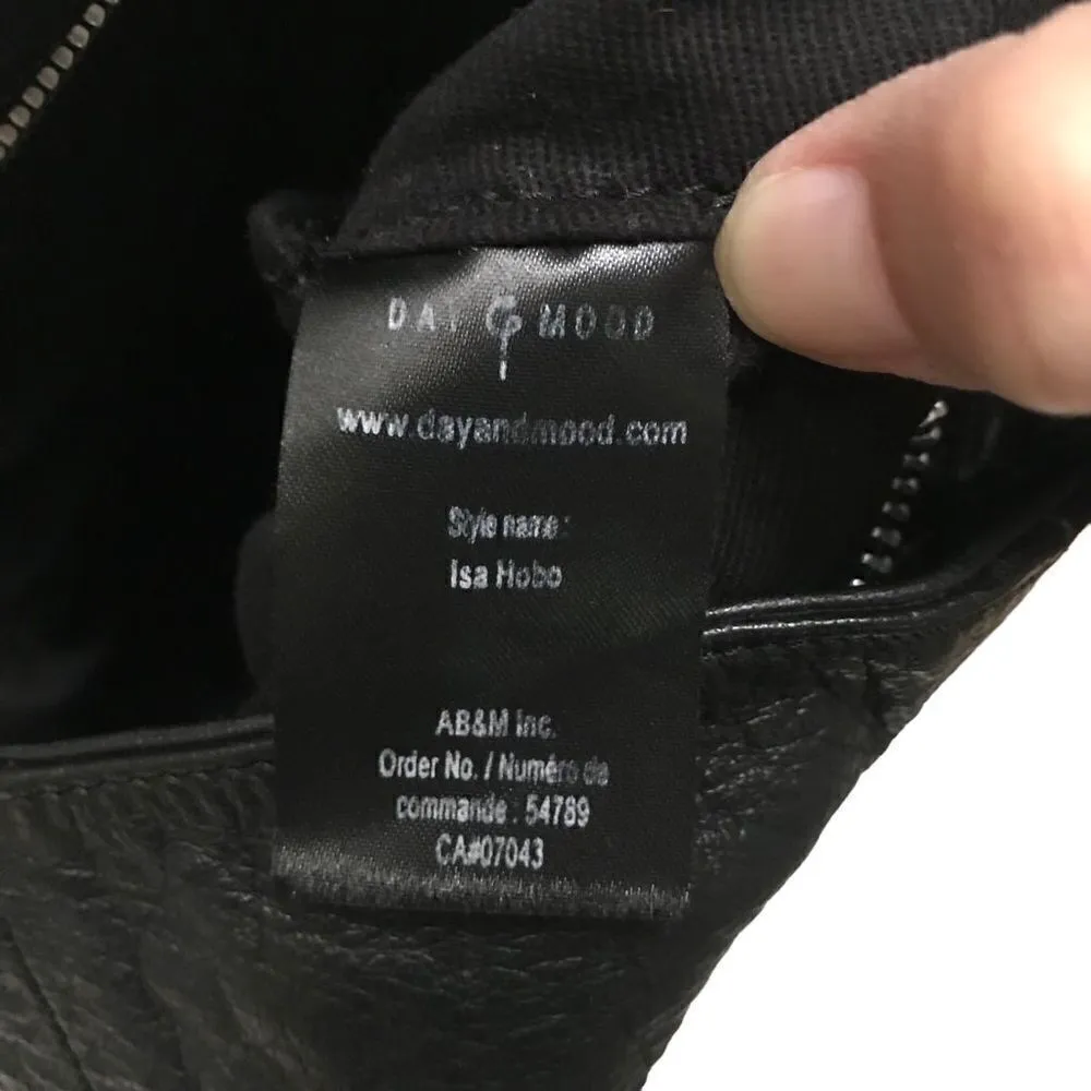 Day & Mood ISA hobo large black leather crossbody bag Black - Image 8