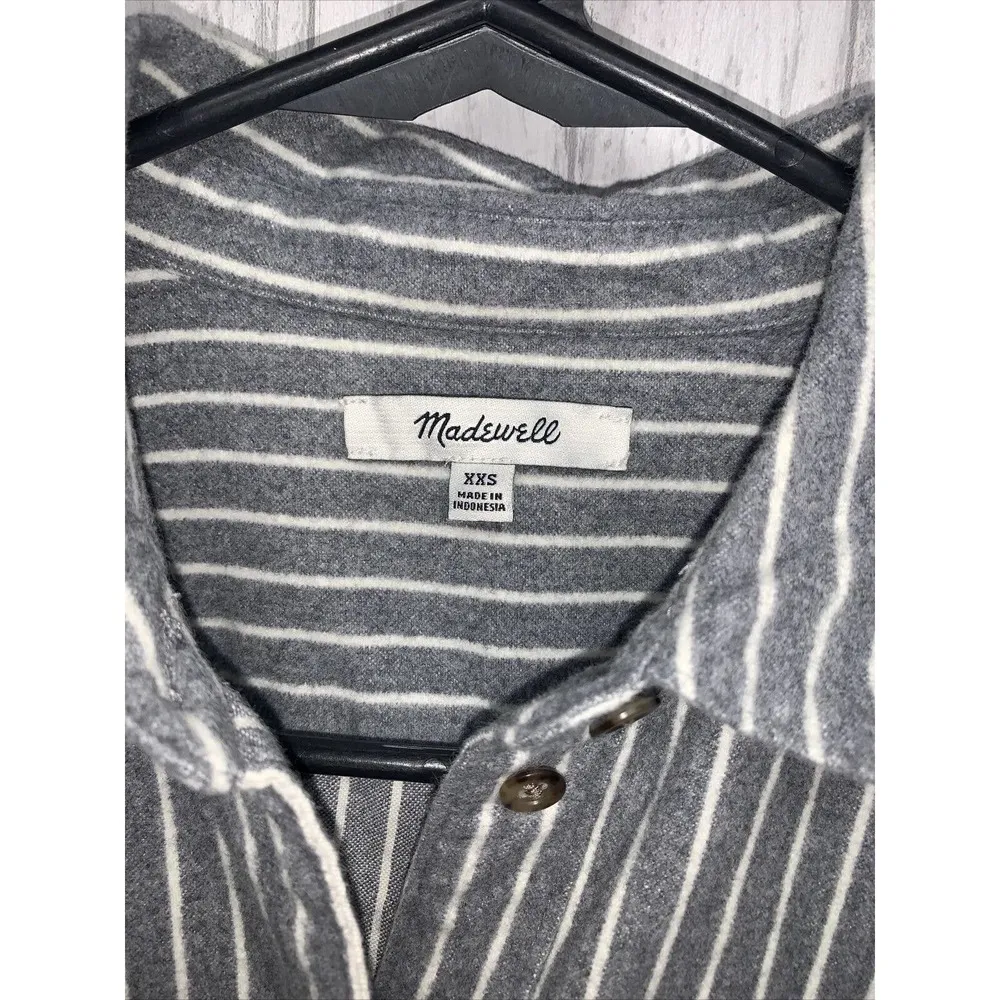 Womens Size XXS Madewell Super Soft Striped Flannel NWOT - Image 2