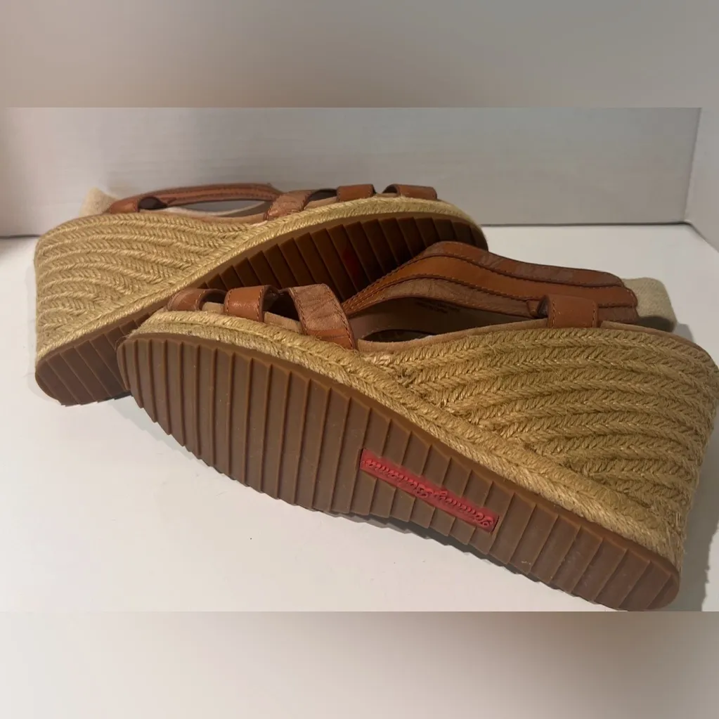 Tommy Bahama Reanna Laser-Etched‎ Leather Wedge Sandals Espadrilles Size 8.5 - Image 16