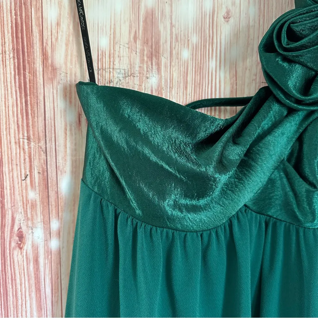 Jessica McClintock Vintage 90’s Y2K Emerald Green Flower Babydoll Mini Dress - Image 5