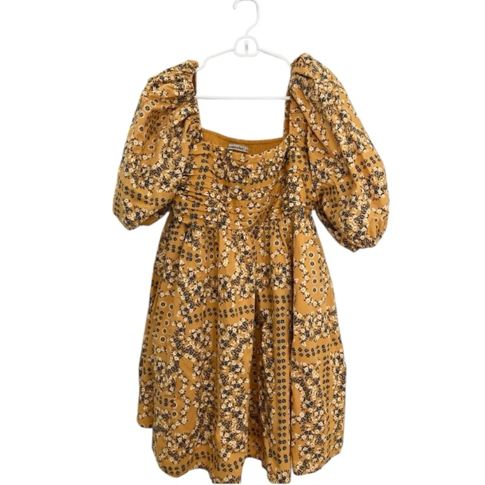 Abercrombie & Fitch A&F Emerson Poplin Puff Sleeve with pockets Mini Dress NEW - Image 3