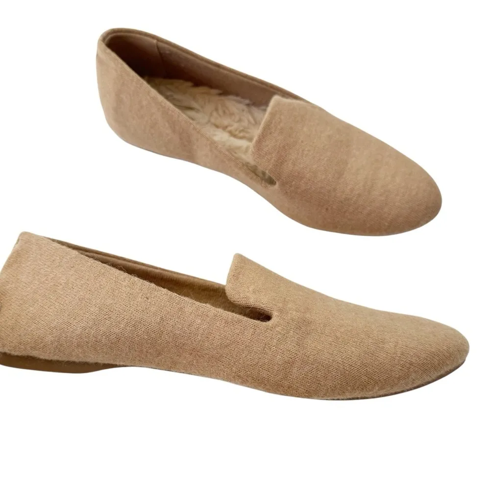 Birdies Starling Knit Loafers in Oatmeal Faux Fur Size 7.5 - Image 2