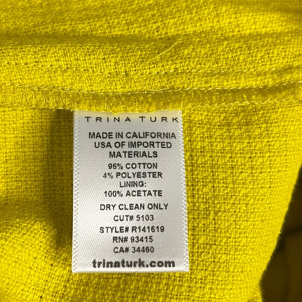 Trina Turk Tweed Crazy Daizy Yellow Fringe Shorts Women’s Size 4 - Image 4