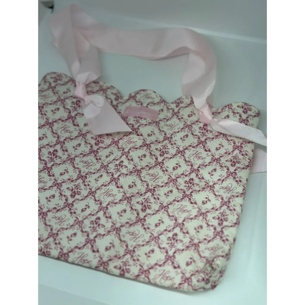 Longaberger 09" Horizon of Hope Tote Bag, Ribbon Handles Breast Cancer Awareness Pink - Image 3