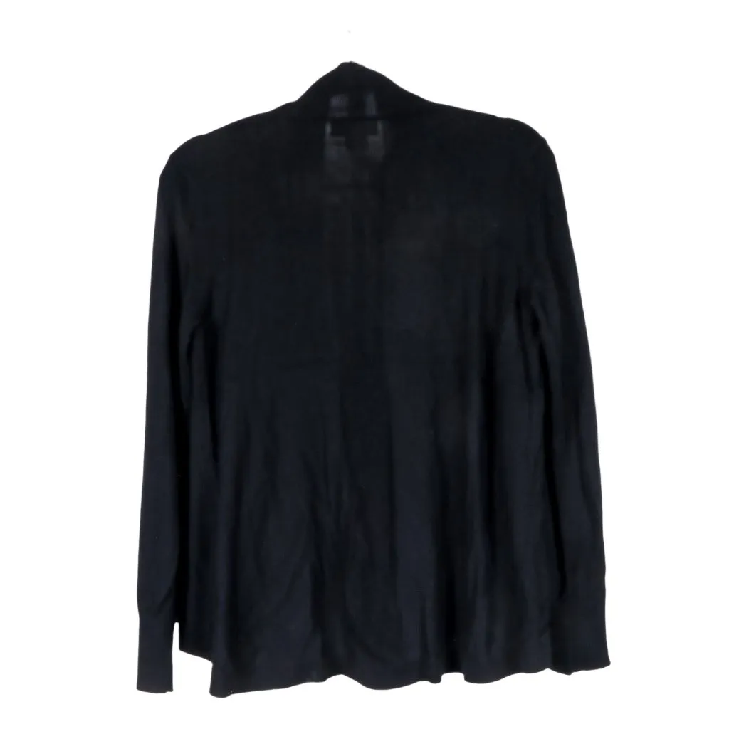 Liz Claiborne Career Cardigan Sweater M Womens Black Open Acrylic Rayon Stretch - Image 4