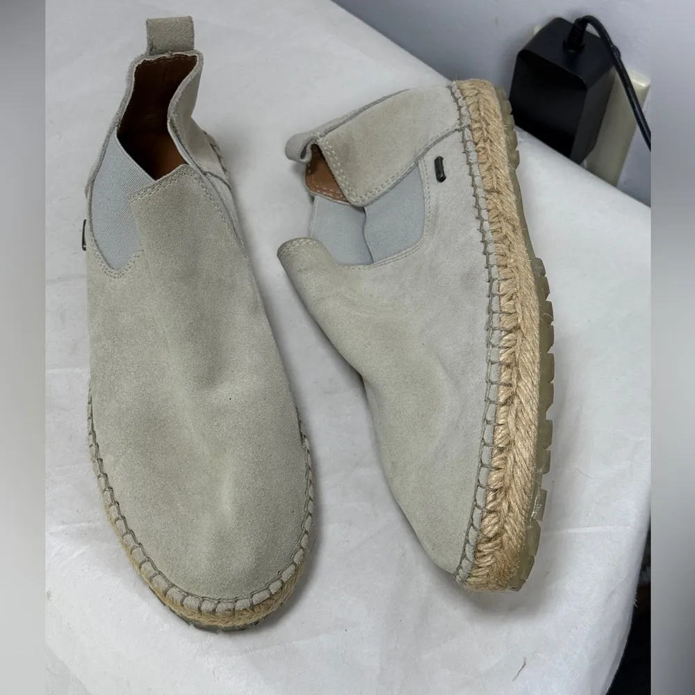 Shabbies Amsterdam Suede Leather Shoes Boots Size 37 US 6.5 Slip On Espadrilles Gray - Image 5