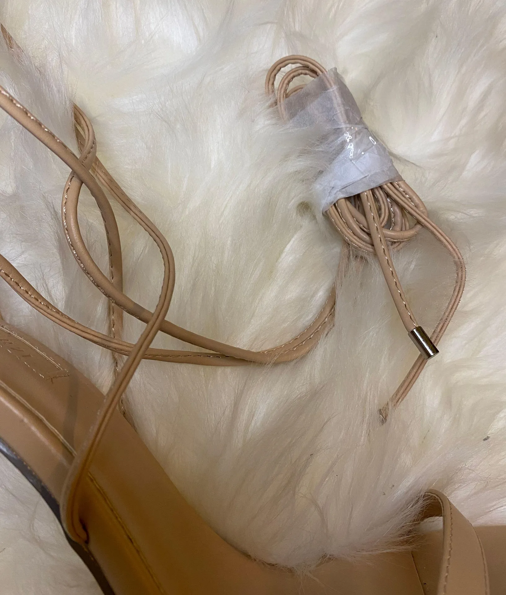 Nude Lace Up Heels Tan Size 8.5 - Image 5