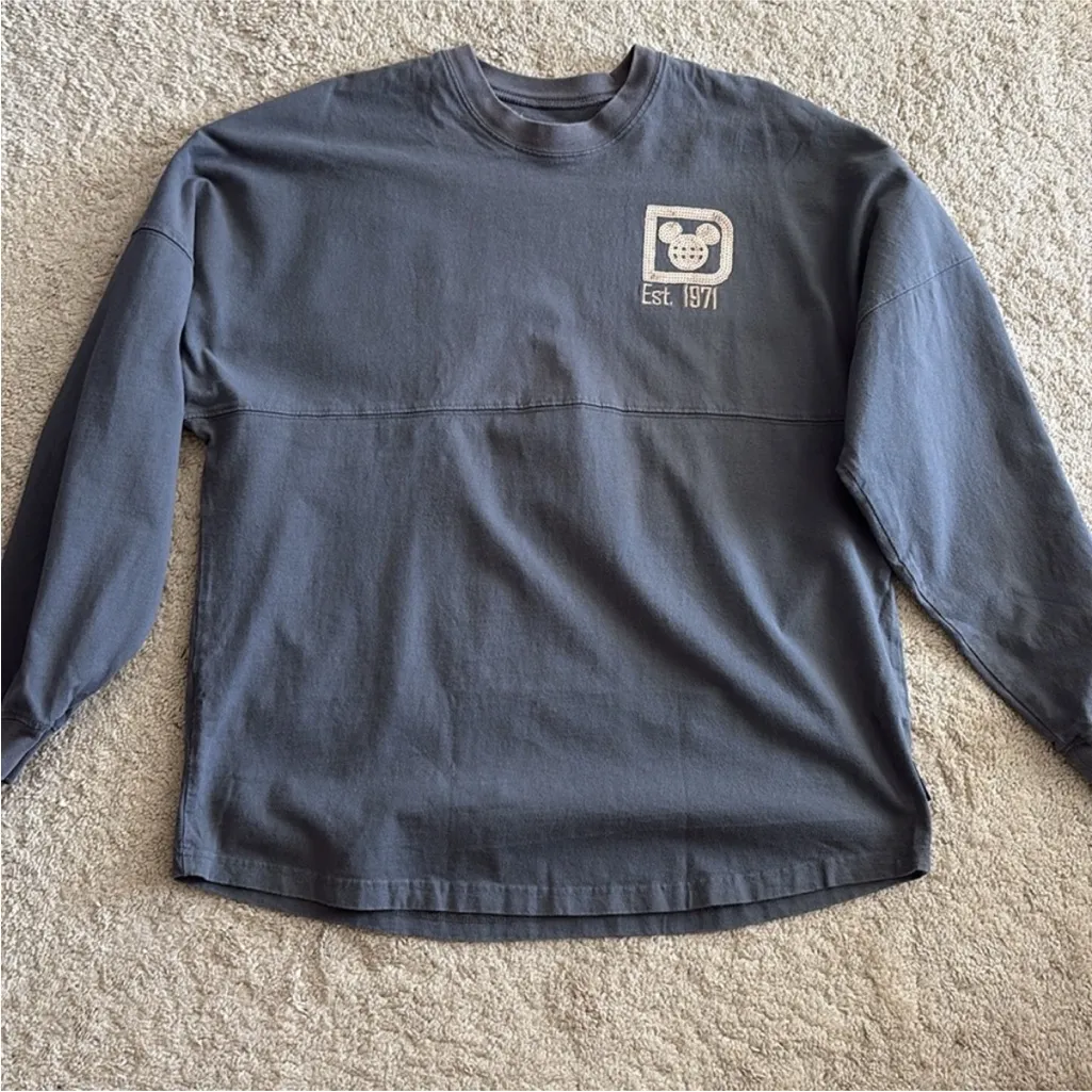 Disney Parks Spirit Jersey Women’s Rose Gold Sequin Long Sleeve Gray Size L - Image 3