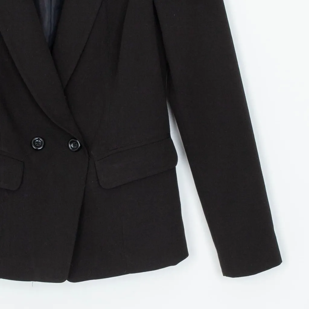 Silence + Noise Womens Double Breasted Blazer Size S Black Classic‎ Professional - Image 3