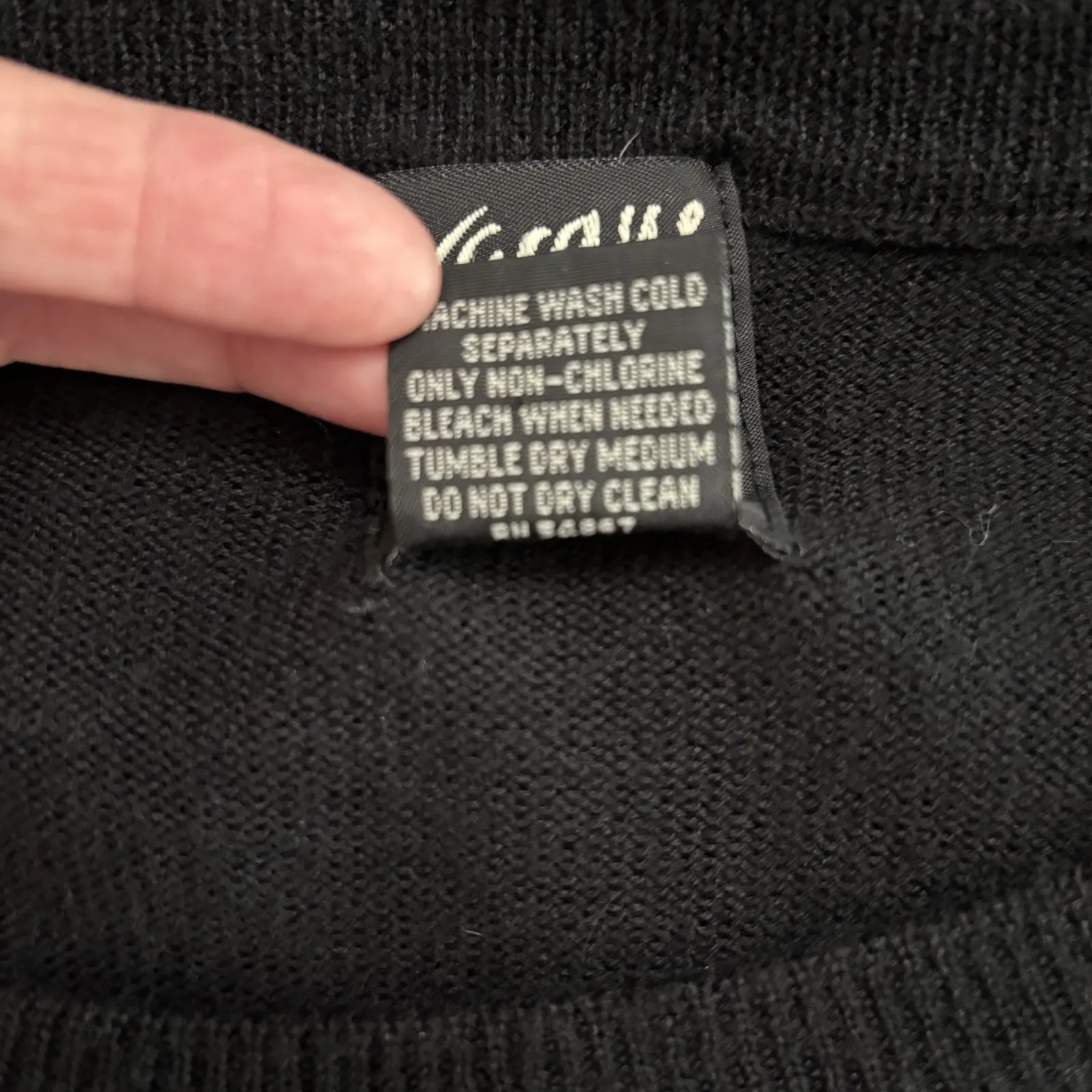 Jacque & KoKo Sweater Womens 18/20 Black Short Sleeve Wool Blend Knit Minimalist - Image 9