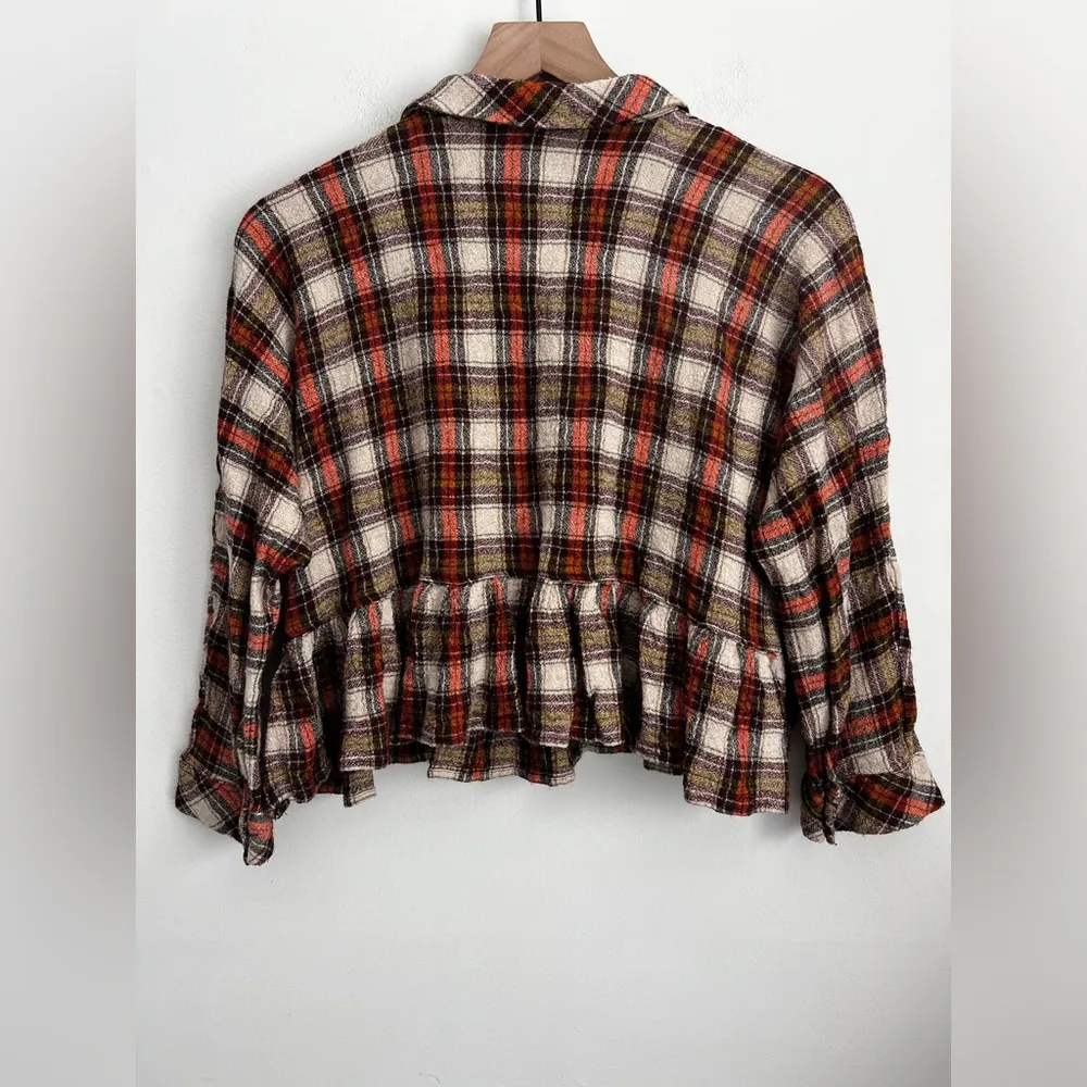Free People Promise Everything Plaid Shirt Wool blend L - Image 4