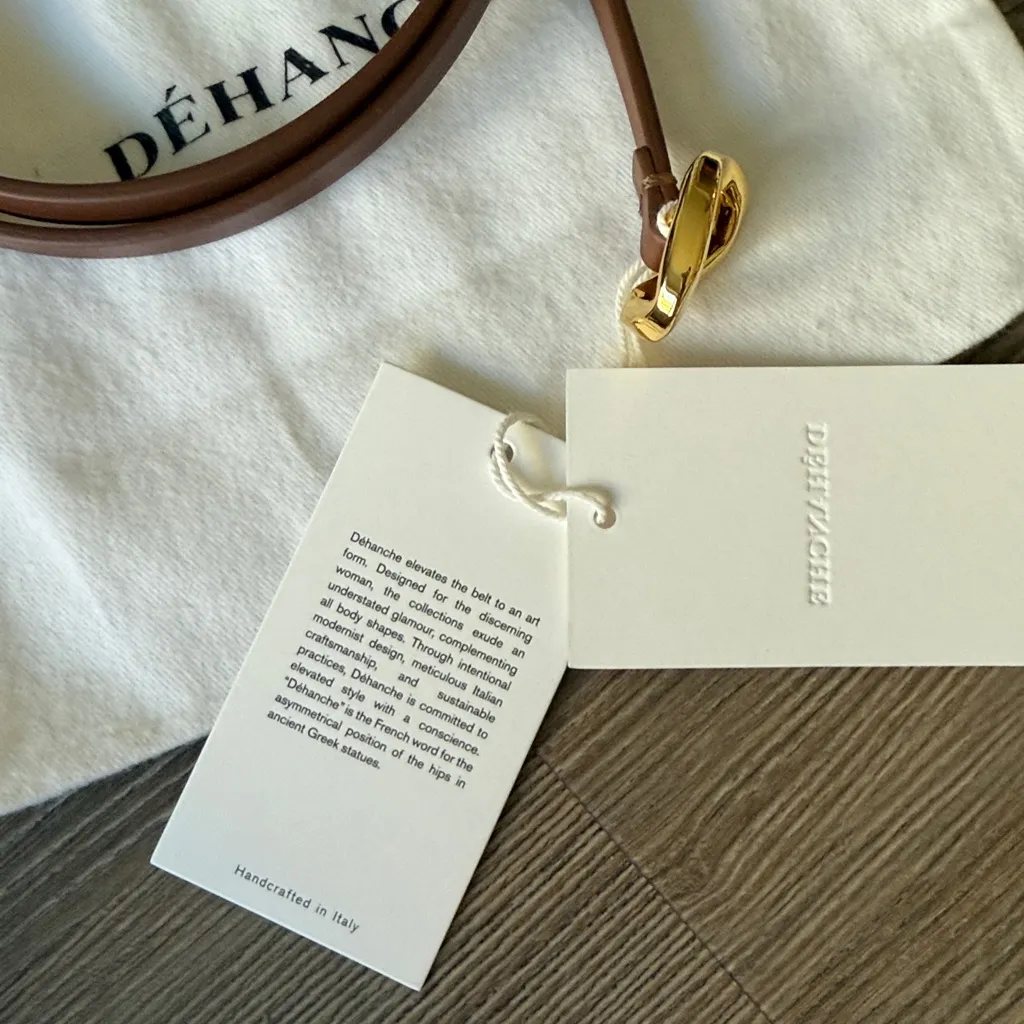 NWT Dehanche Orbite belt in saddle & 24K Gold - Image 5