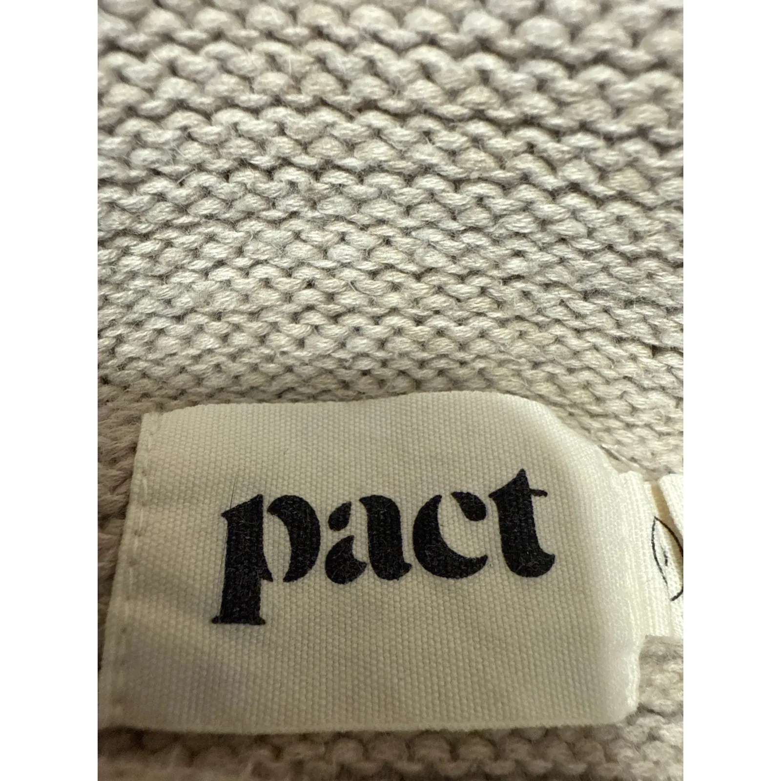 Pact Women's Cream Rib Knit High Neck Long Sleeve Oversized Sweater Top Size S - Image 3