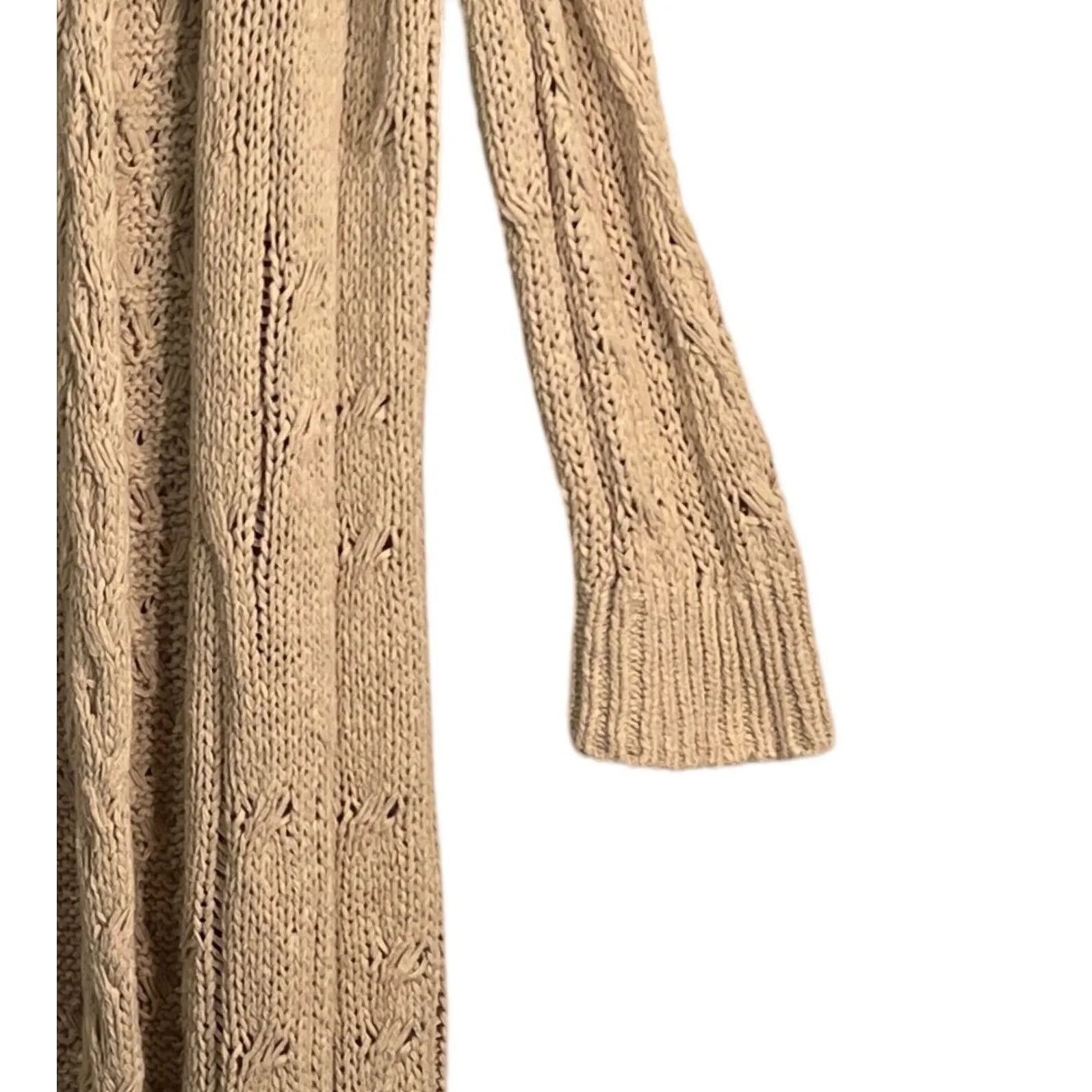 TOMMY BAHAMA Womens Sweater Size XS Beige Knit Open Long Sleeve Coatigan Light - Image 4