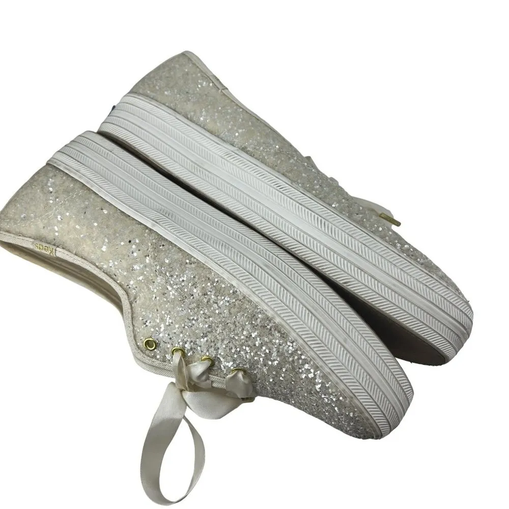 Keds x Kate Spade New York Triple Glitter Cream Sneakers WF57805 Women’s 8.5 - Image 5