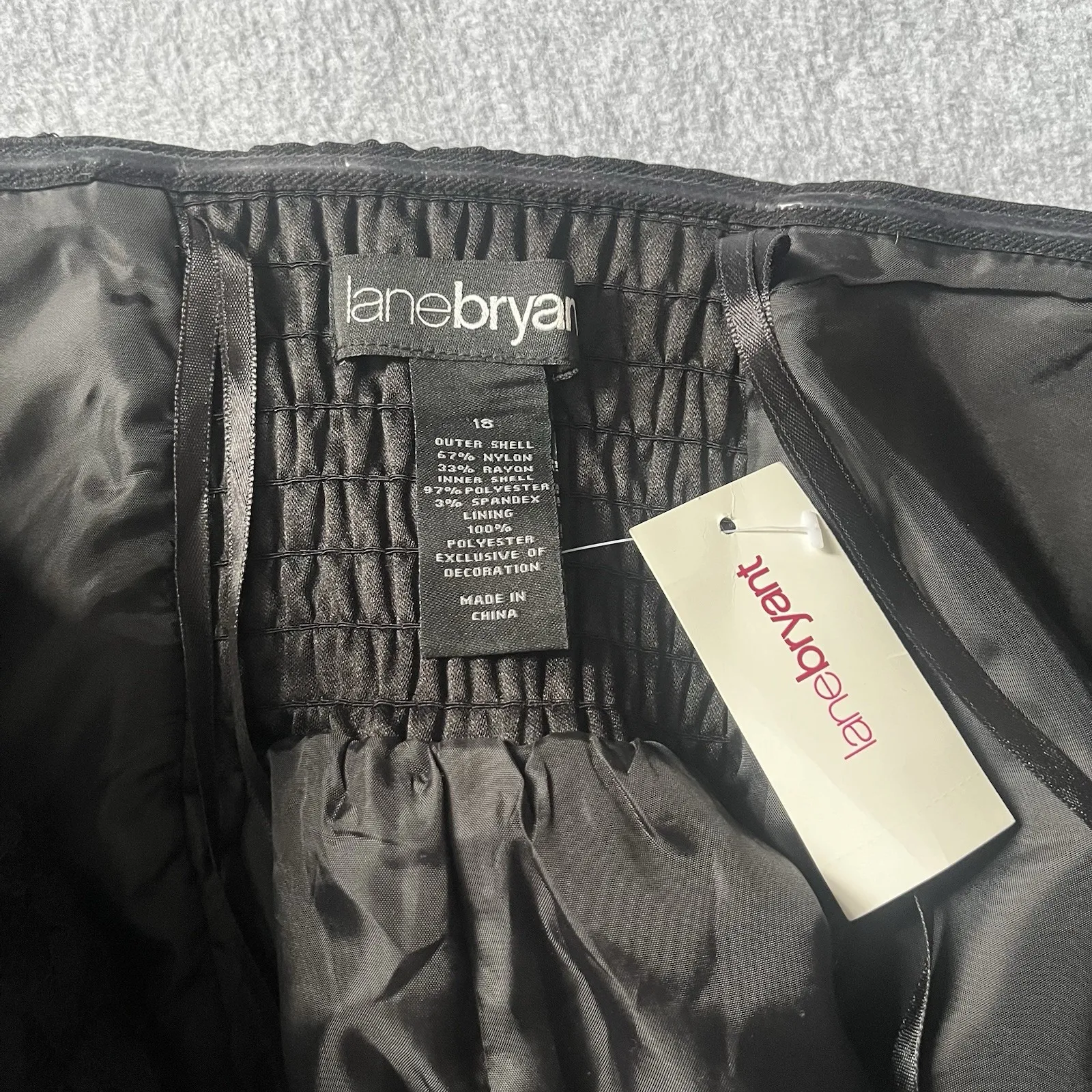 Lane Bryant Woman's 18 Black Lace Strapless Peplum Top NWT Bow Detail Side Zip - Image 4