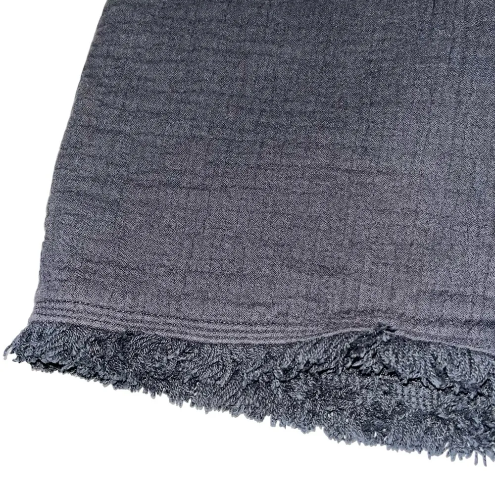 Madewell Black Hideaway Fringe Textured Gauze Mini Skirt size 2 - Image 5