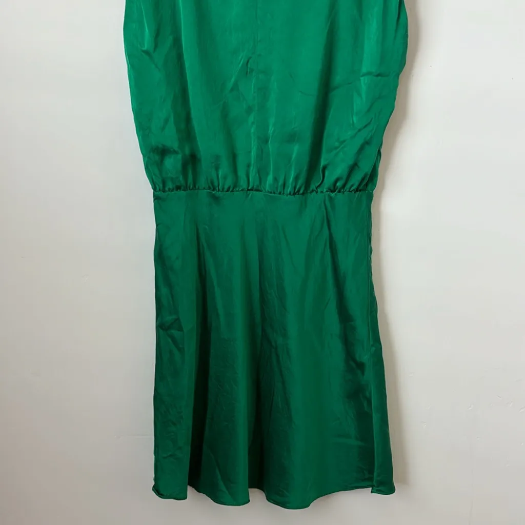 Amanda Uprichard Green 100% Silk Mini Dress Size: M - Image 9