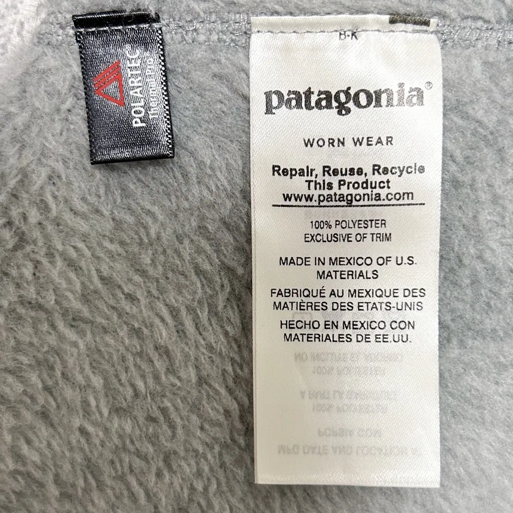 Patagonia Gray Teal Re Tool Snap T Pullover Fleece Small Button Collar Womens - Image 8