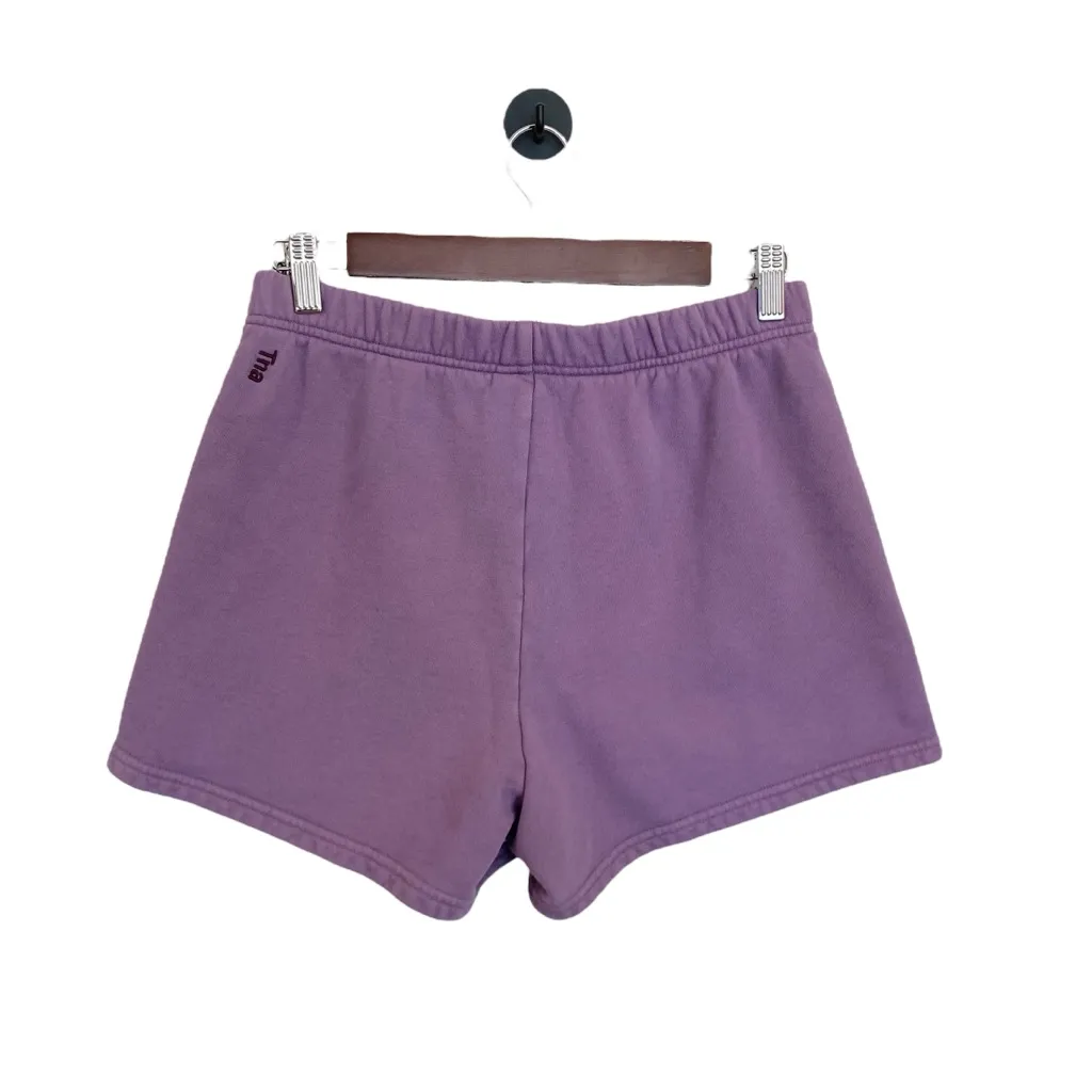 Aritzia TNA Cozy Fleece Perfect Shorts In Purple Size Medium - Image 2