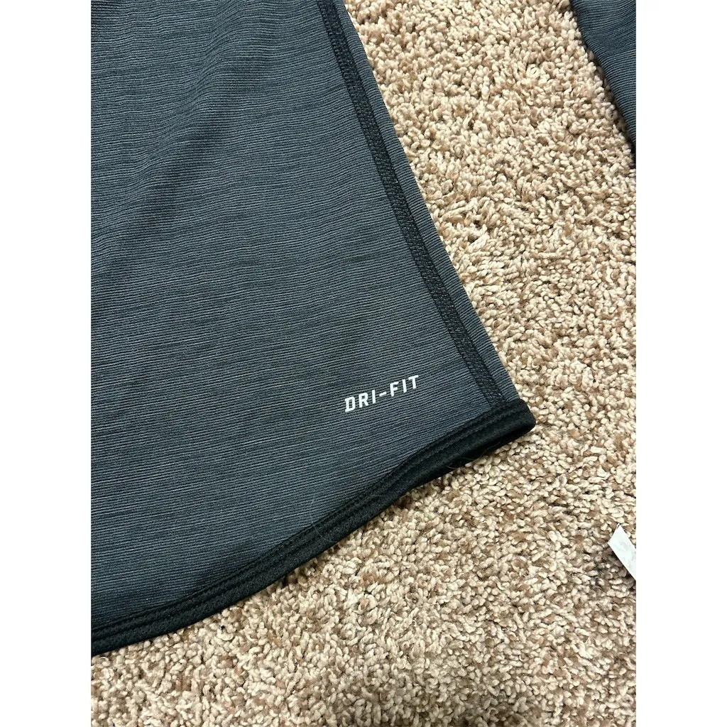 Nike Running Dri-FIT Hoodie Womens M Heather Gray Black Snap Henley Top - Image 8