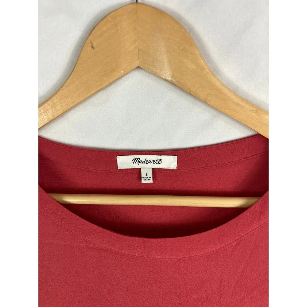 Madewell Journal Side Button Coral Pink Dress Size Small - Image 5