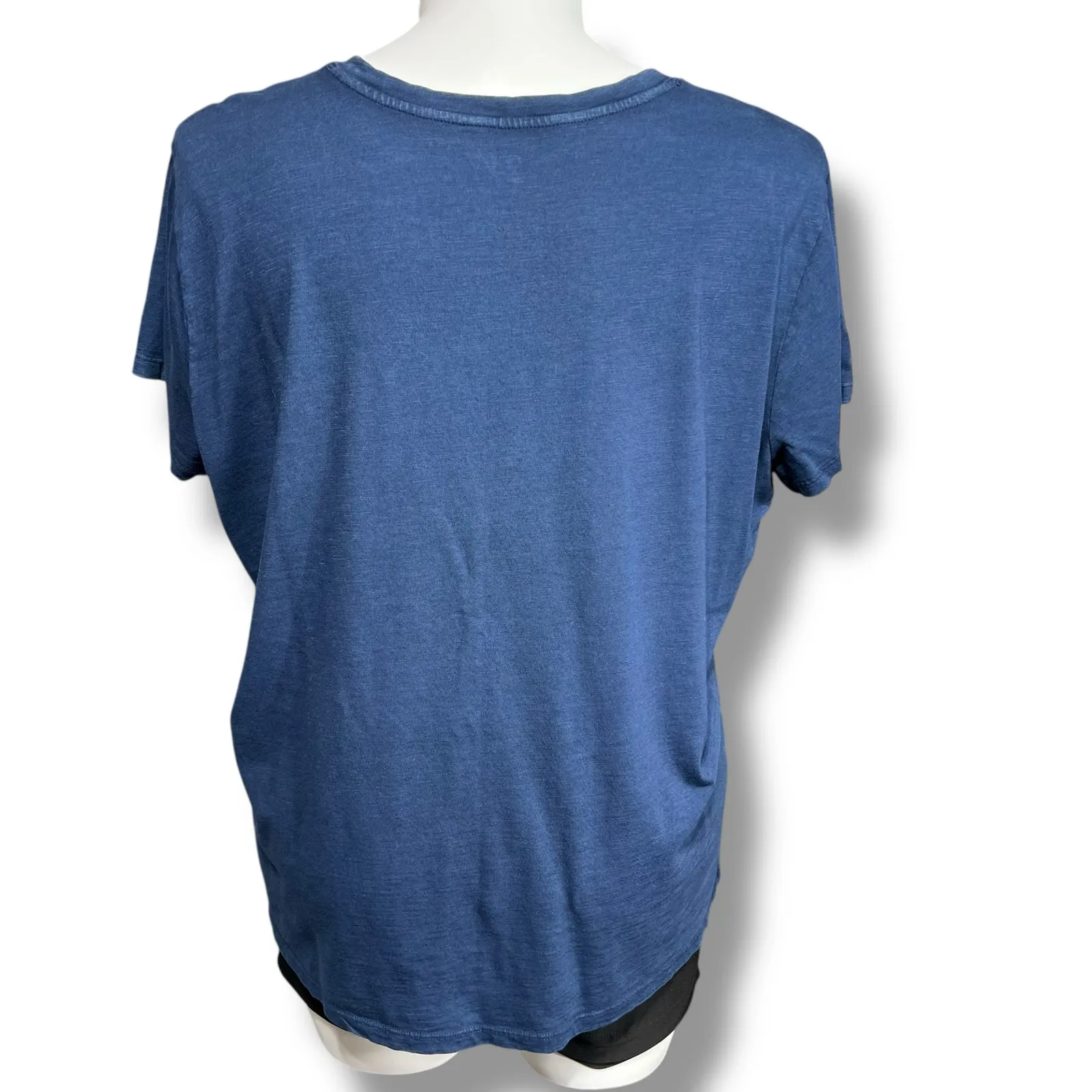 Maurices Womens TShirt Pullover Short Sleeves Crew Neck Split Side Seams Blue 1X - Image 3