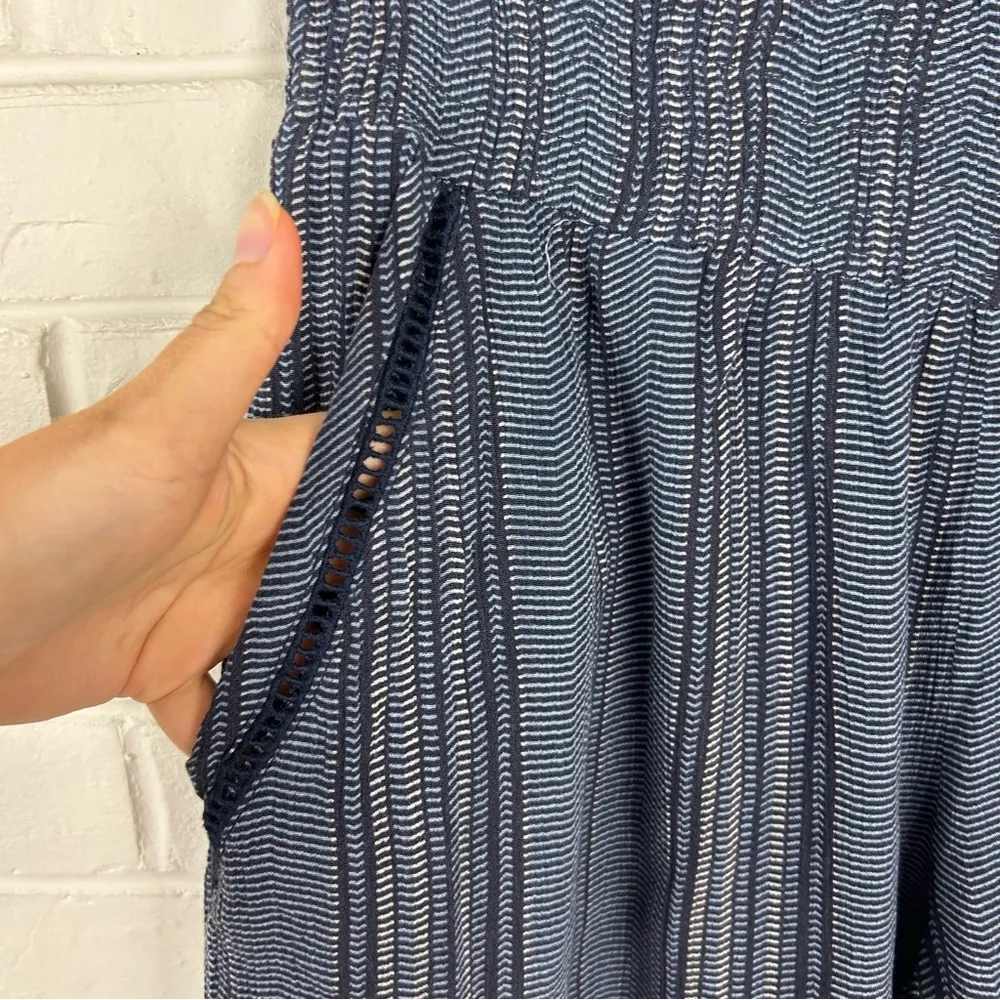 Three Dots Blue Boho Print Flowy Stretch Waist Shorts Size L - Image 7