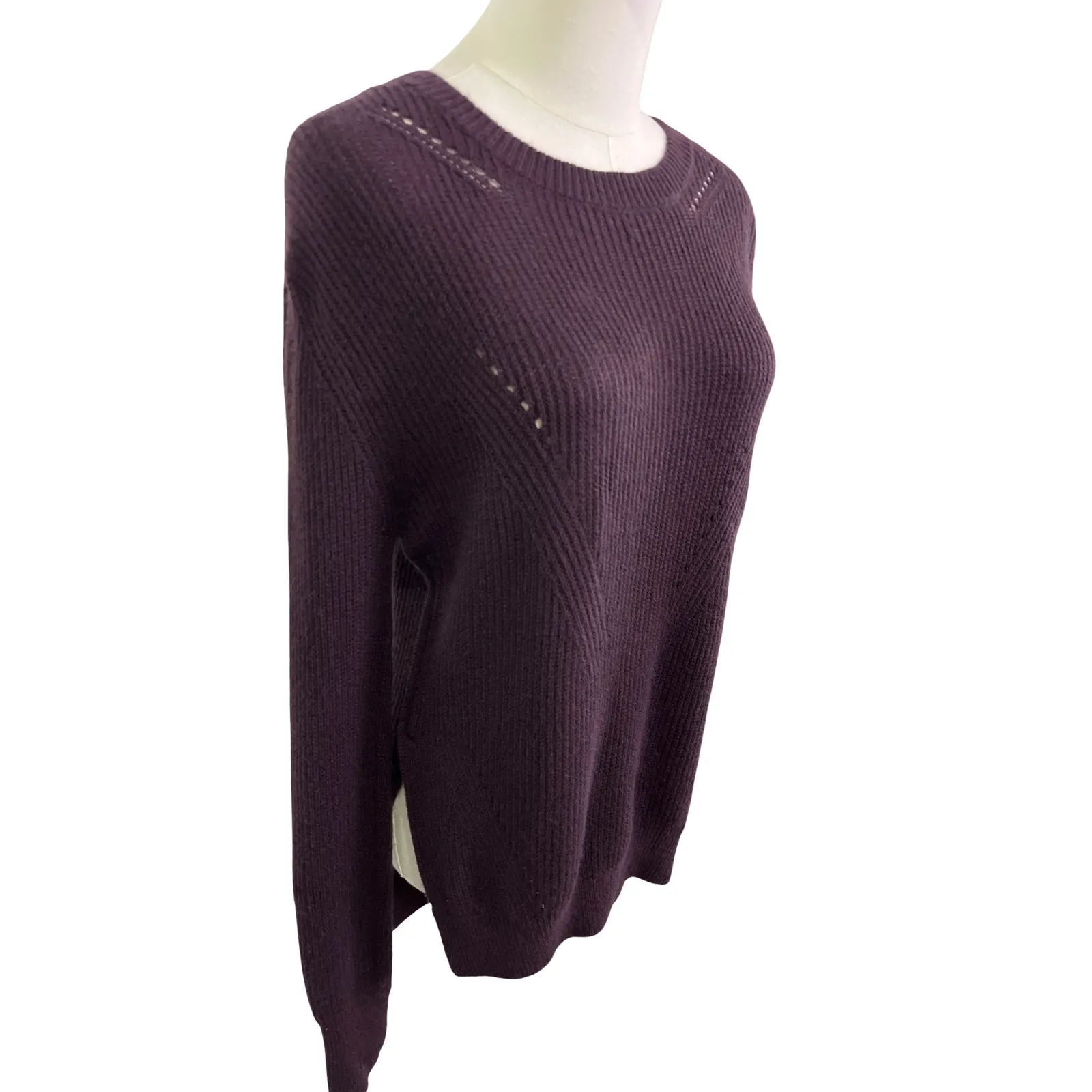 Lululemon Merino Wool Sweater Purple Women'sSize 8 Thumbhole Knit Pullover - Image 7