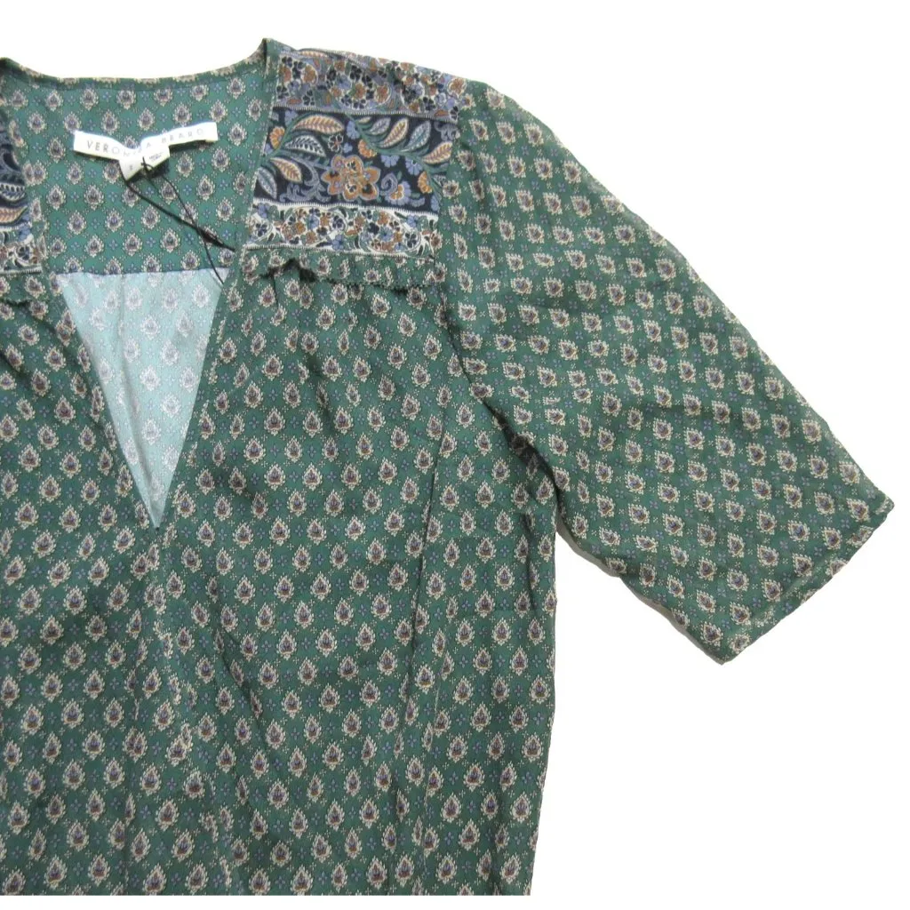 NWT Veronica Beard Mariposa in Seaglass Assymetrical  Ruched Silk Dress 2 $698 - Image 6