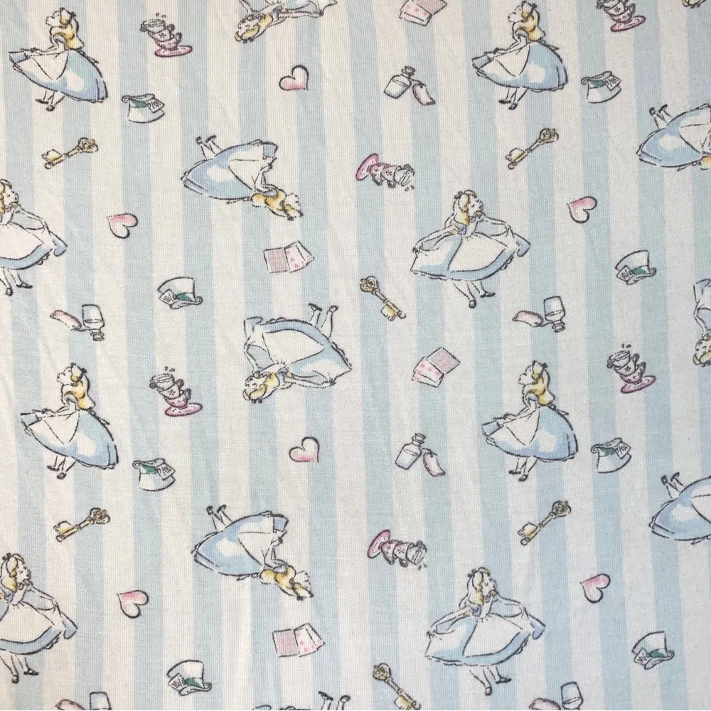 Disney Alice in Wonderland Collared Tea Time Striped Print Dress Size M - Image 12