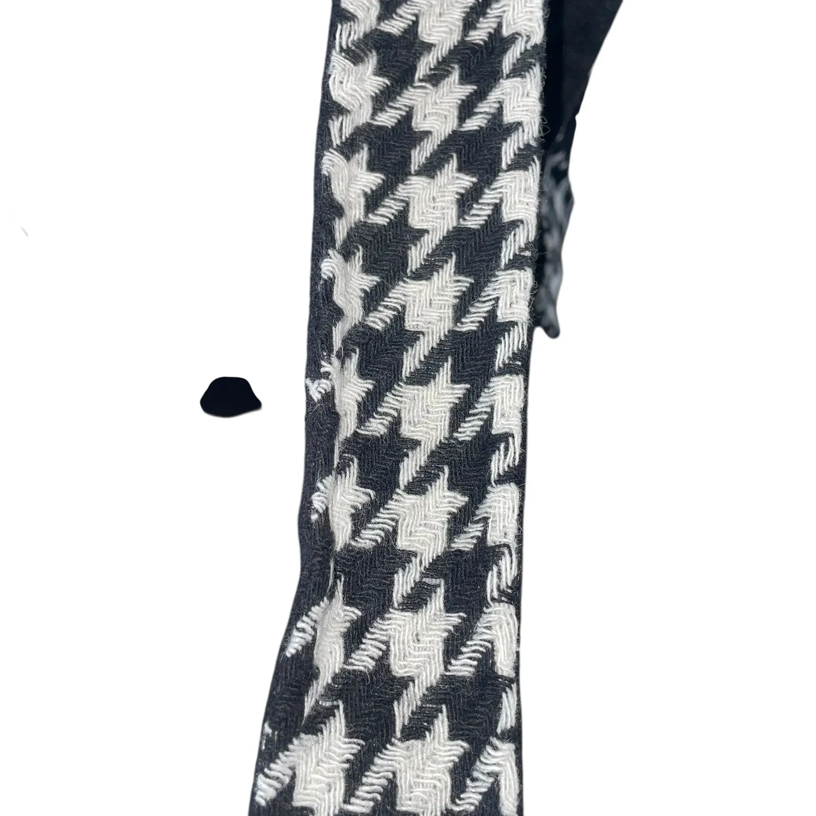 Dawn Levy Celine Black Wool Blend Long Coat Houndstooth Lined NWT XL - Image 7