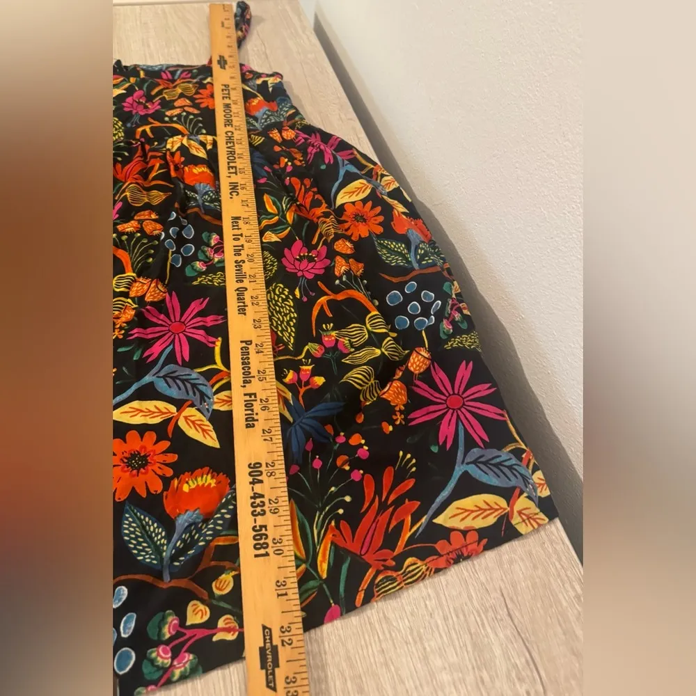 Natural Life Black Neon Floral Short Patti Dress Boho Beach Vacation Size XS - Image 5