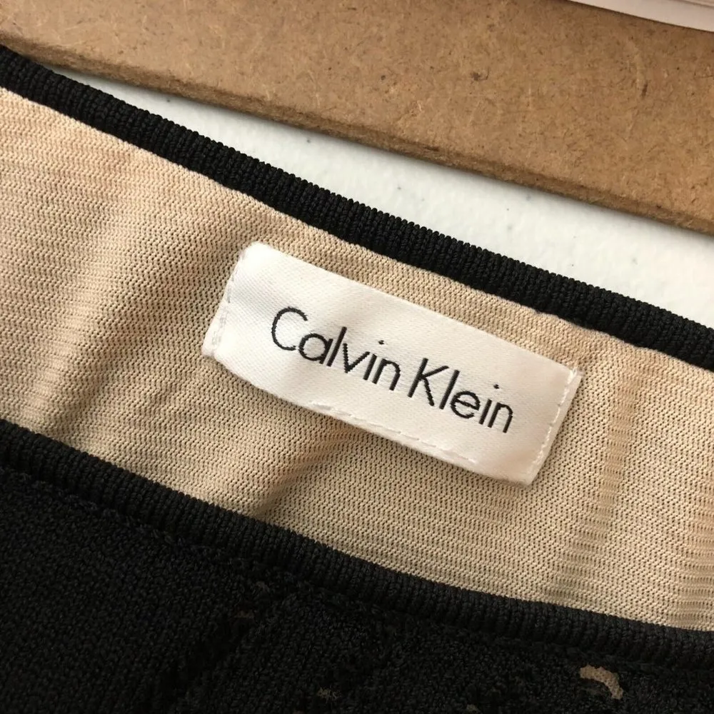 Calvin Klein Sweater Dress Bodycon 3/4 Sleeve Knit Stretch Black Size M - Image 3