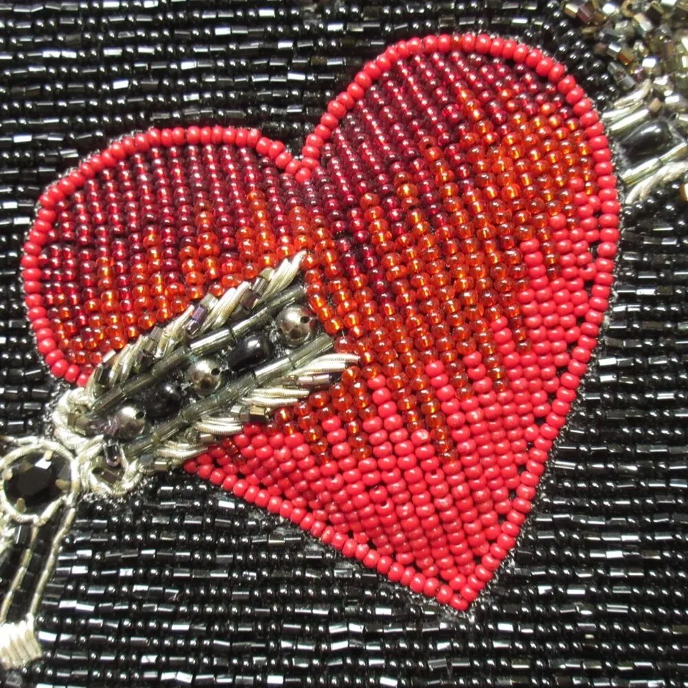 NWT Mary Frances Straight to My Heart Beaded Flap Front Crossbody Purse - Image 7