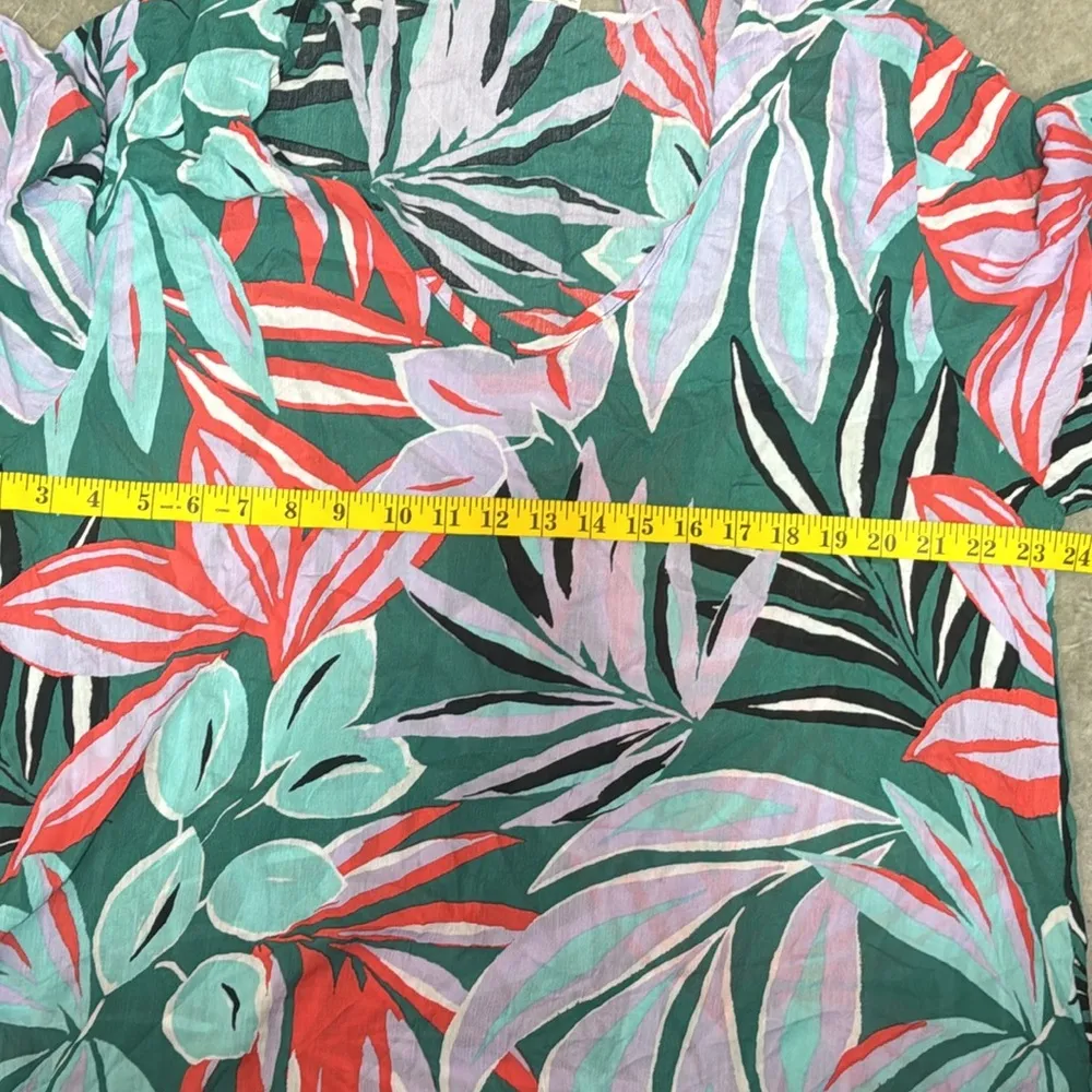 Anne Cole Green and Pink Swim Coverup with Bell Sleeves Xl/XXl - Image 6