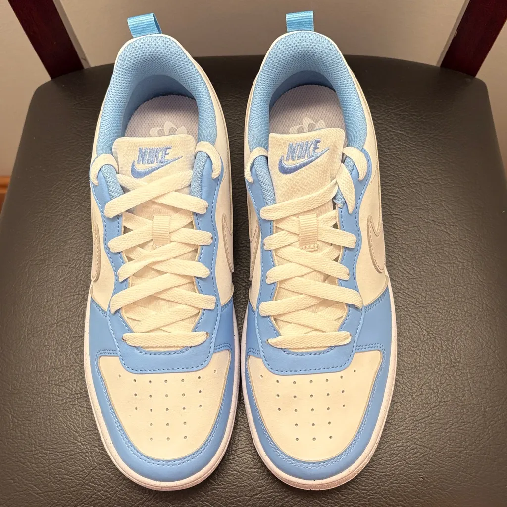 New Nike Court Borough Low Recraft Light Blue White Sneakers Size 8 Women’s - Image 3