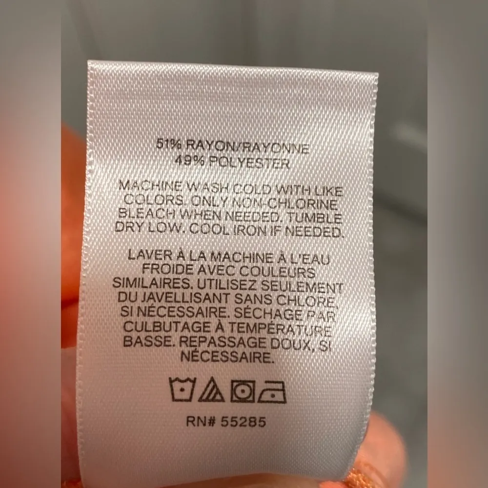 New NWT Express Orange Midi Sling Dress Coral Large - Image 6