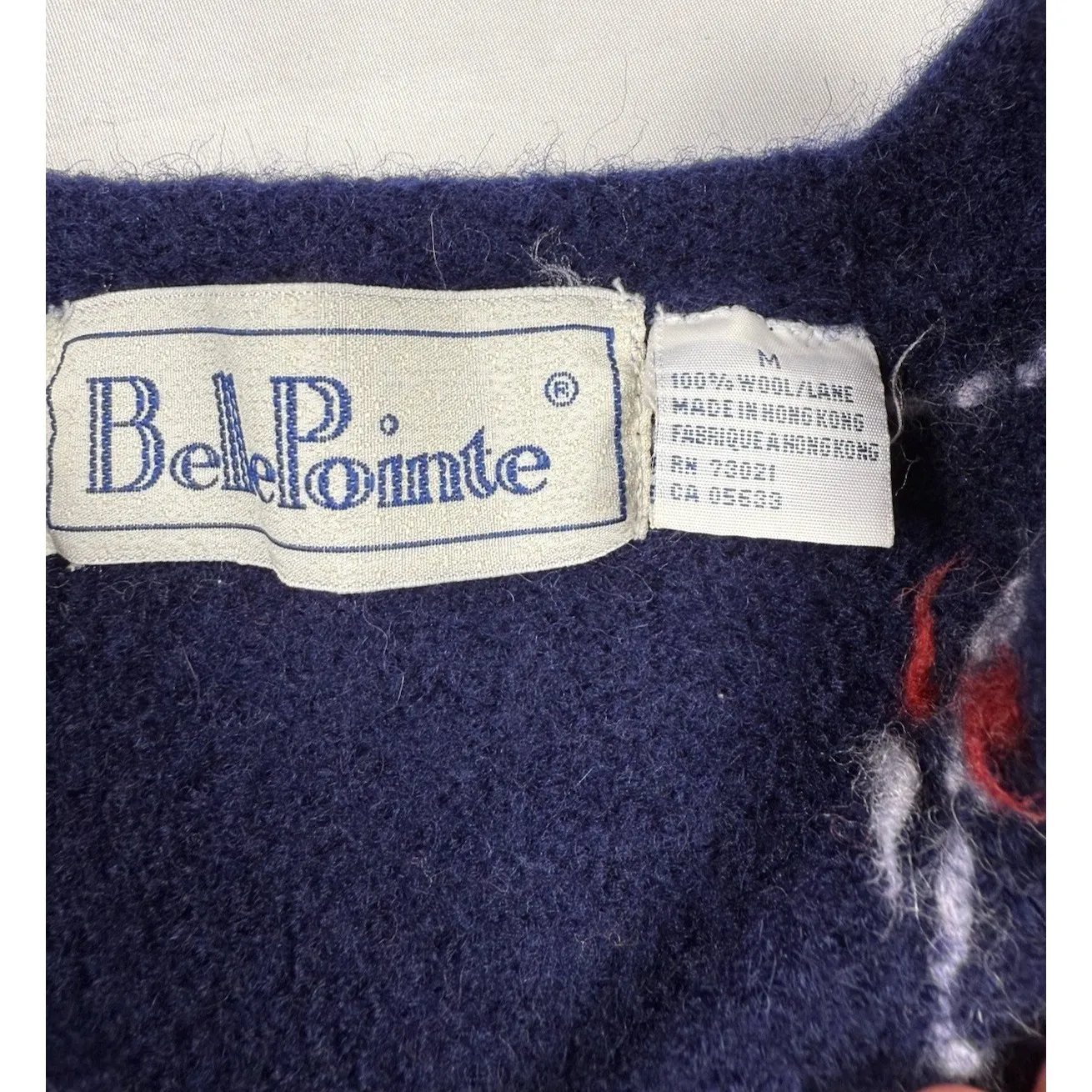 Vintage Belle Pointe‎ Christmas Sweater Size Small 100% Wool Country Santa Claus - Image 5