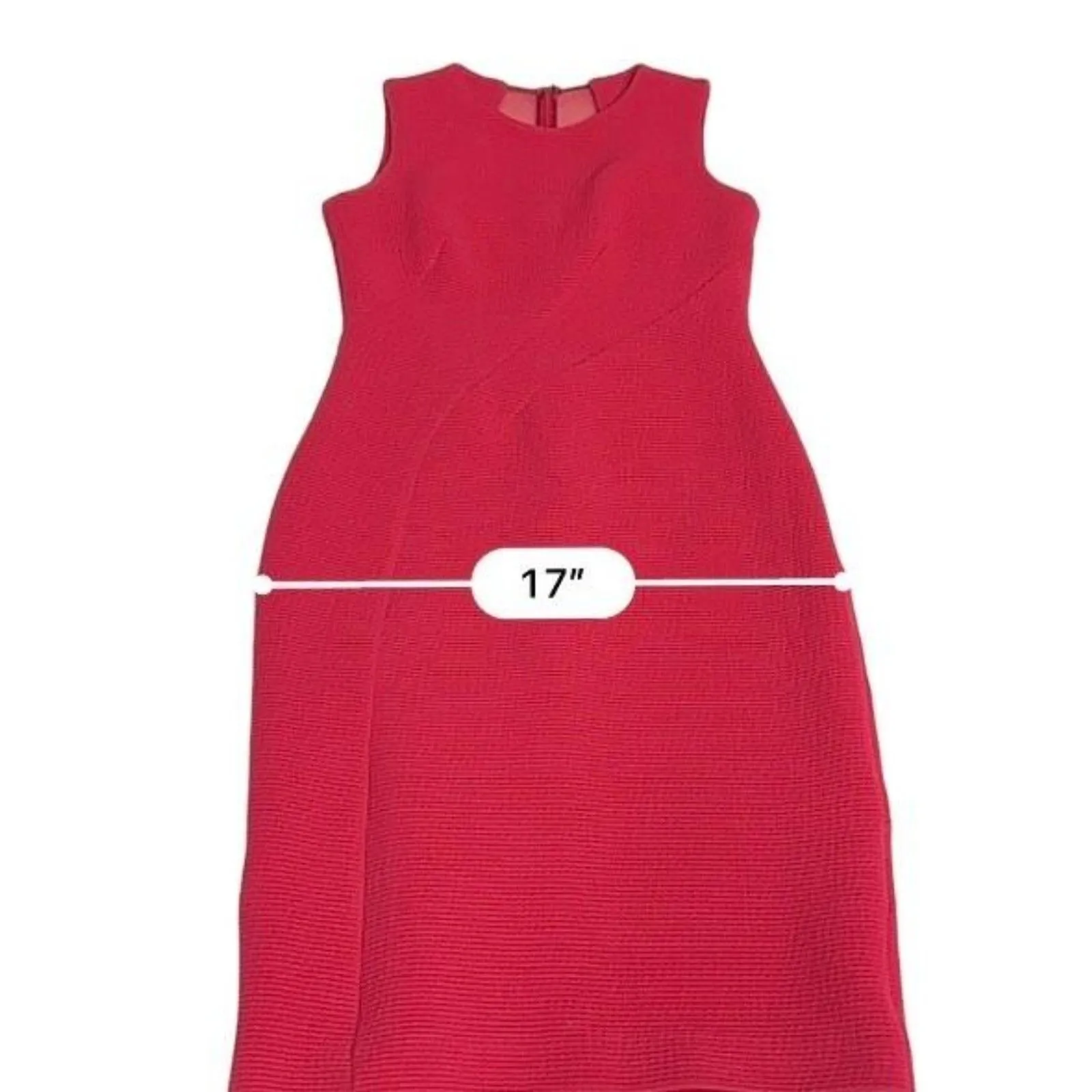 Taylor Women's Sleeveless Zip Up‎ Ribbed Midi Dress Fuschia Hot Pink Size 2 - Image 8