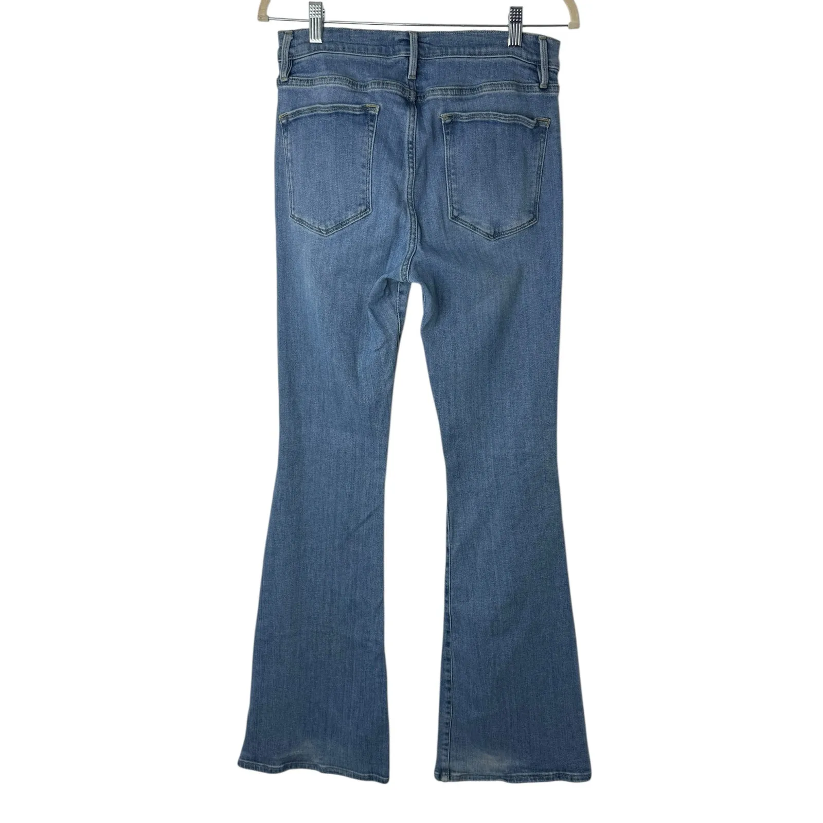FRAME Le High Flare Jeans Size 31 High Rise Light Wash Stretch Denim - Image 4